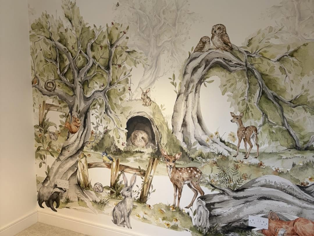 Woodland mural nursery